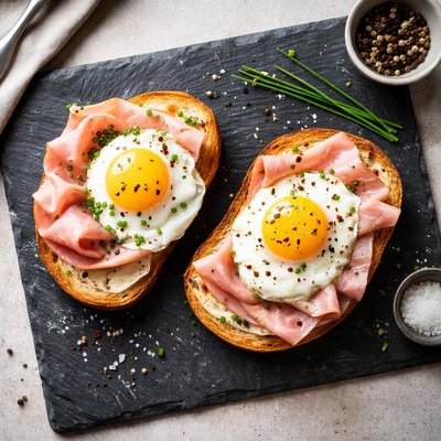 Ham and egg toast
