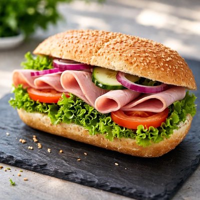 Ham and salad roll