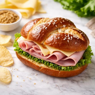 Ham and swiss pretzel