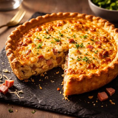 Ham and swiss quiche