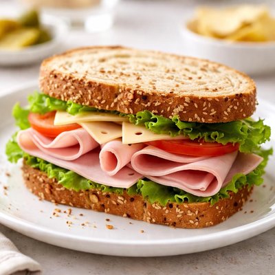 Ham and swiss sandwich