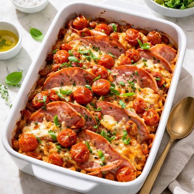 Ham and tomato roast