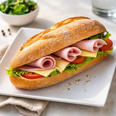 Ham cheese baguette
