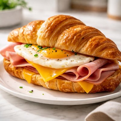 Ham cheese egg croissant