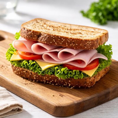 Ham cheese lettuce sandwich