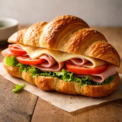 Ham cheese tomato croissant