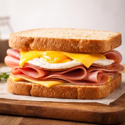 Ham egg and cheese on low calorie italian bread