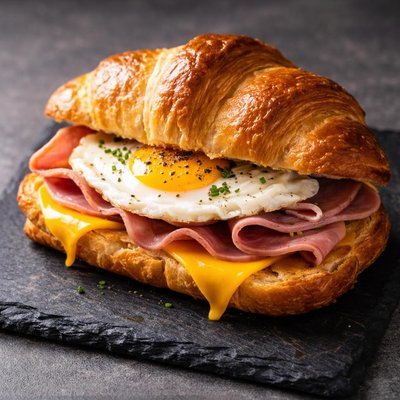 Ham egg and cheese sandwich