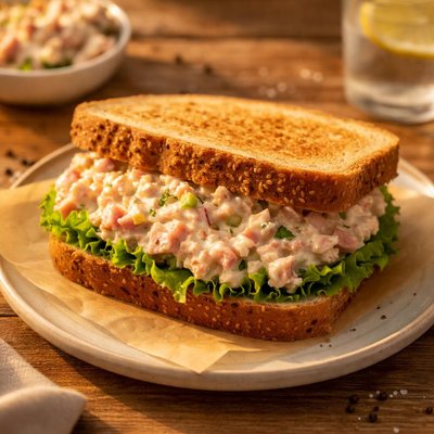 Ham salad sandwich with mayo