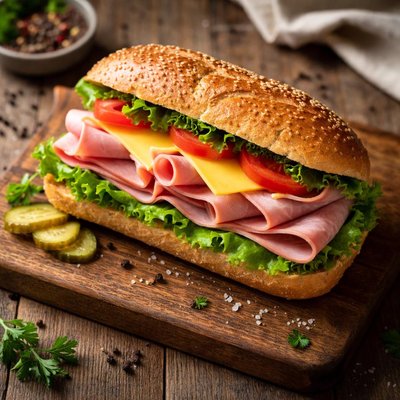 Ham sandwich with cheese