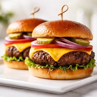 Hamburger patties with cheese