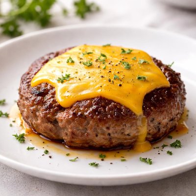 Hamburger patty with cheese