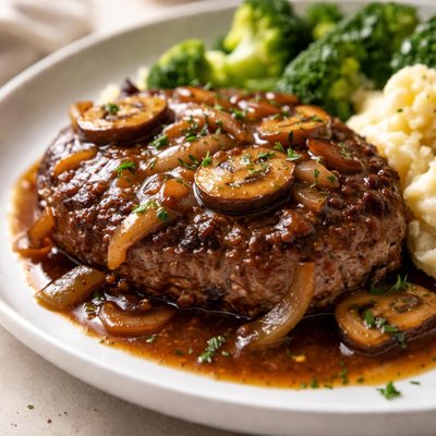 Hamburger steak with gravy