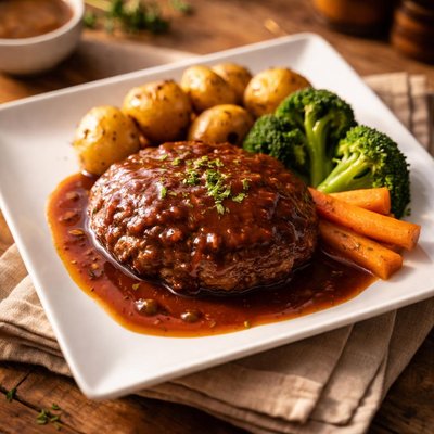 Hamburger steak with sauce