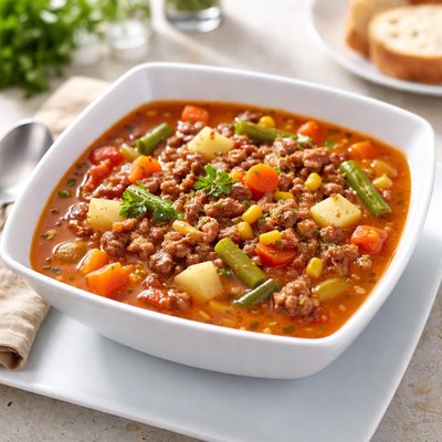 Hamburger vegetable soup
