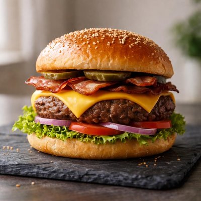 Hamburger with bread