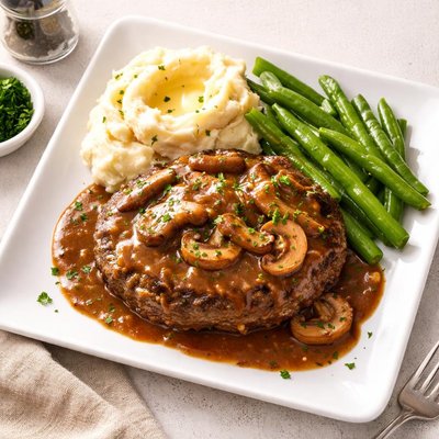 Hamburger with gravy