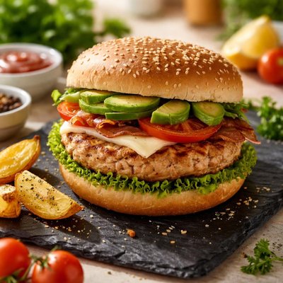 Hamburguesa pavo y pollo