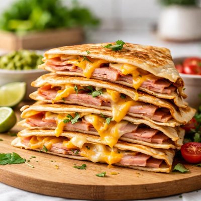 Han and cheese quesadilla