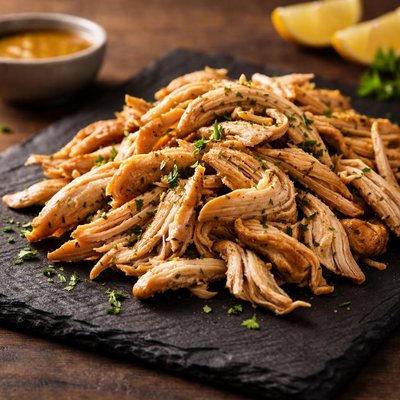 Hand pulled organic chicken