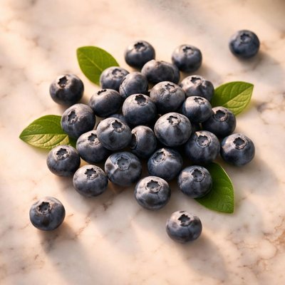 Handful blueberries