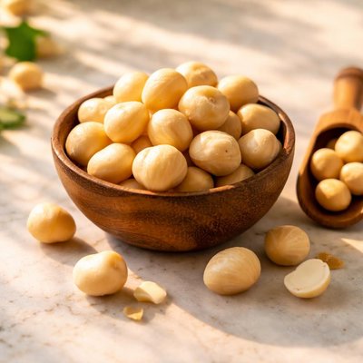 Handful macadamian nuts