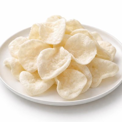 Handful of prawn crackers
