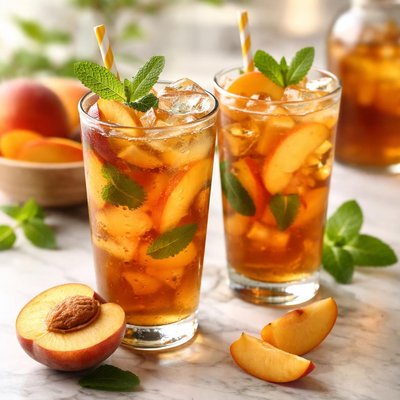 Hard peach iced tea