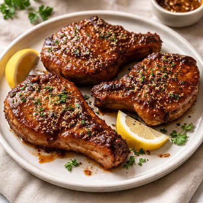 Harissa-honey pork chops
