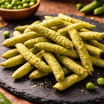 Harvest green pea snack