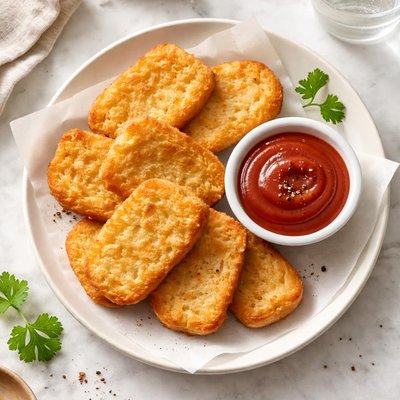 Hash brown with sugar free ketchup