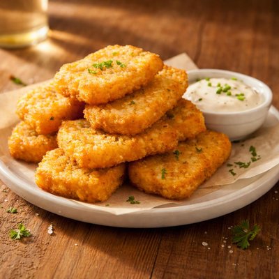 Hash browns with sauce