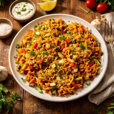 Hash browns with vegetables