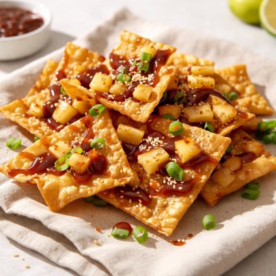 Hawaiian bbq wonton chips