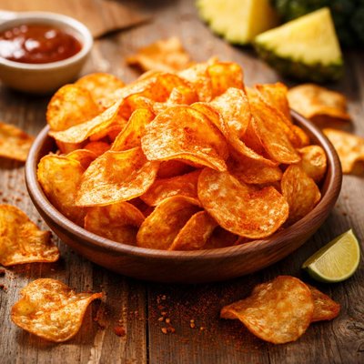 Hawaiin kettle style potato chips luaus bbq