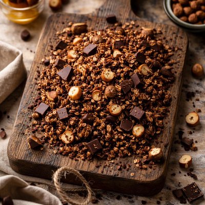 Hazelnut and chocolate granola