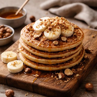 Hazelnut banana pancake