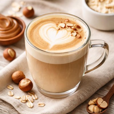 Hazelnut latte with oat milk