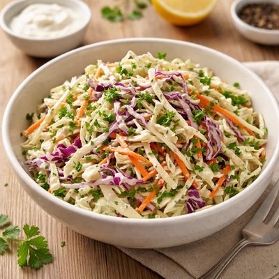 Healthy coleslaw with yogurt