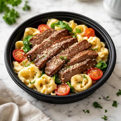 Healthy meals direct cheese tortellini with steak