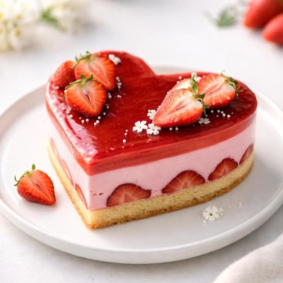 Heart-shaped cake