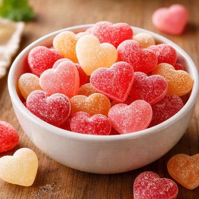 Heart-shaped candy
