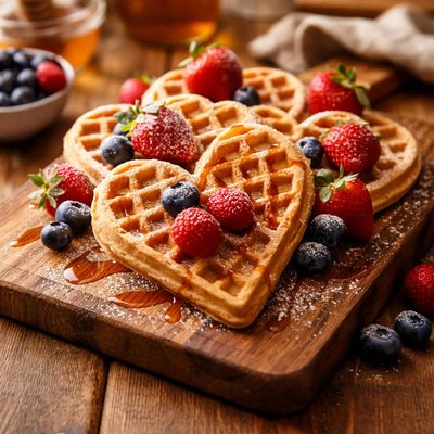 Heart-shaped waffles