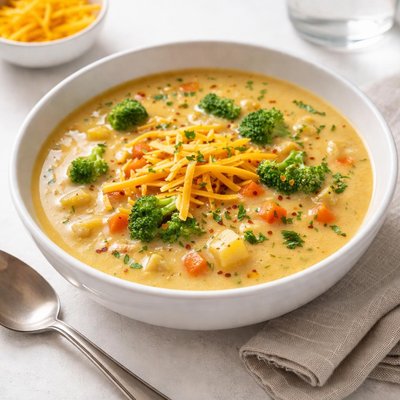 Heart healthy cheddar soup