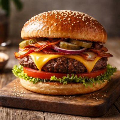 Hearthy cheese burger