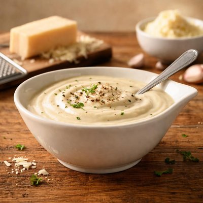 Heavy cream sauce with parmesan cheese