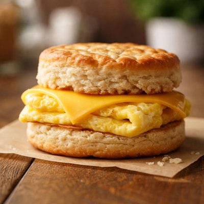 Heb biscuit with egg and cheese