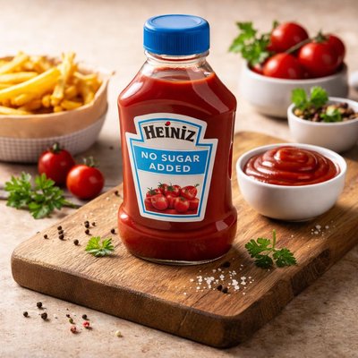 Heinz no suagr added ketchup
