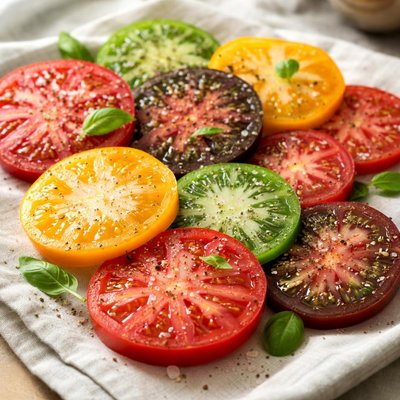 Heirloom tomato slices