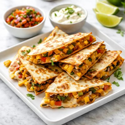 Hello fresh double cheese charred corned quesadillas
